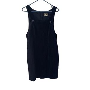 Jeanswear Vintage 90s Women's Size‎ Medium 7/8  Bib Corduroy Dark Blue Dress